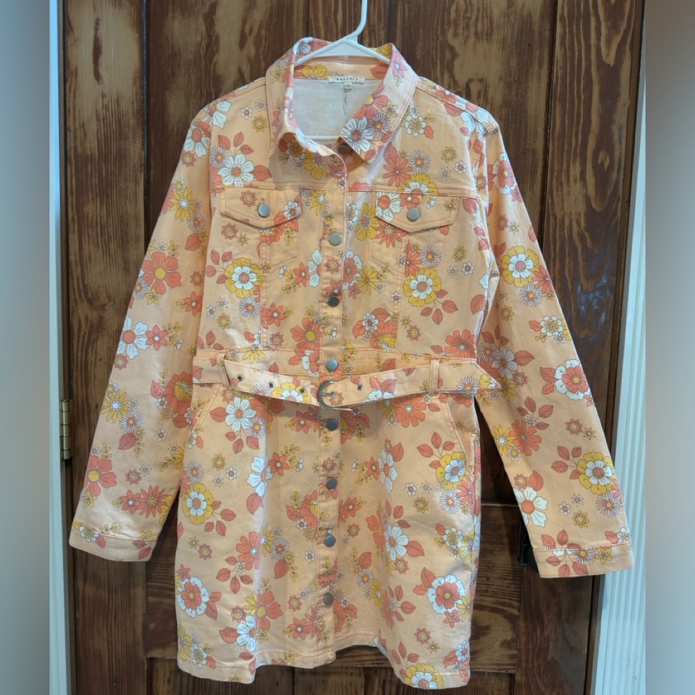 Flower Power Jean Long Sleeve Dress